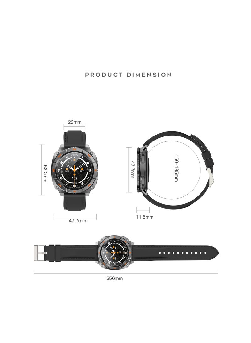 G-Tab GTR6 Smart Watch with Rotating Bezel, 1.43-Inch AMOLED Display, Bluetooth Calling, ChatGPT AI Assistant, Heart Rate & SpO₂ Monitoring, 100+ Sports Modes, IP68 Waterproof, Android & iOS Compatible - Image 2